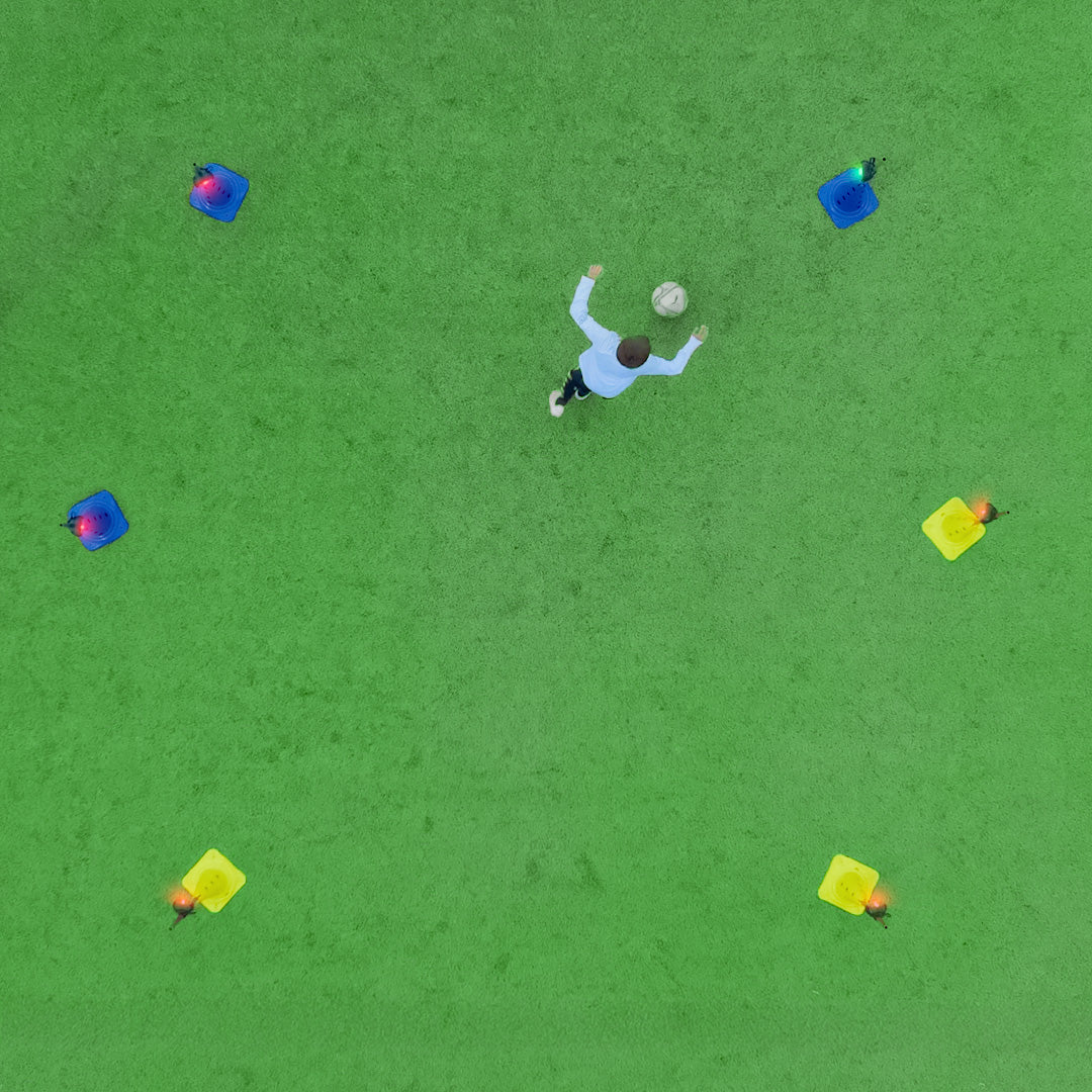 Player using the Dribbling station