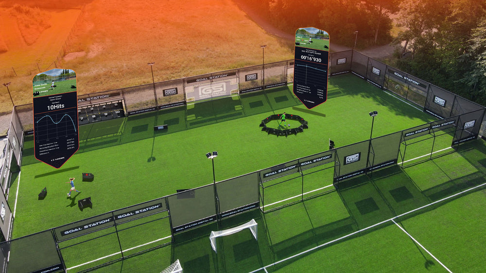 Two players training in a Goal Station environment