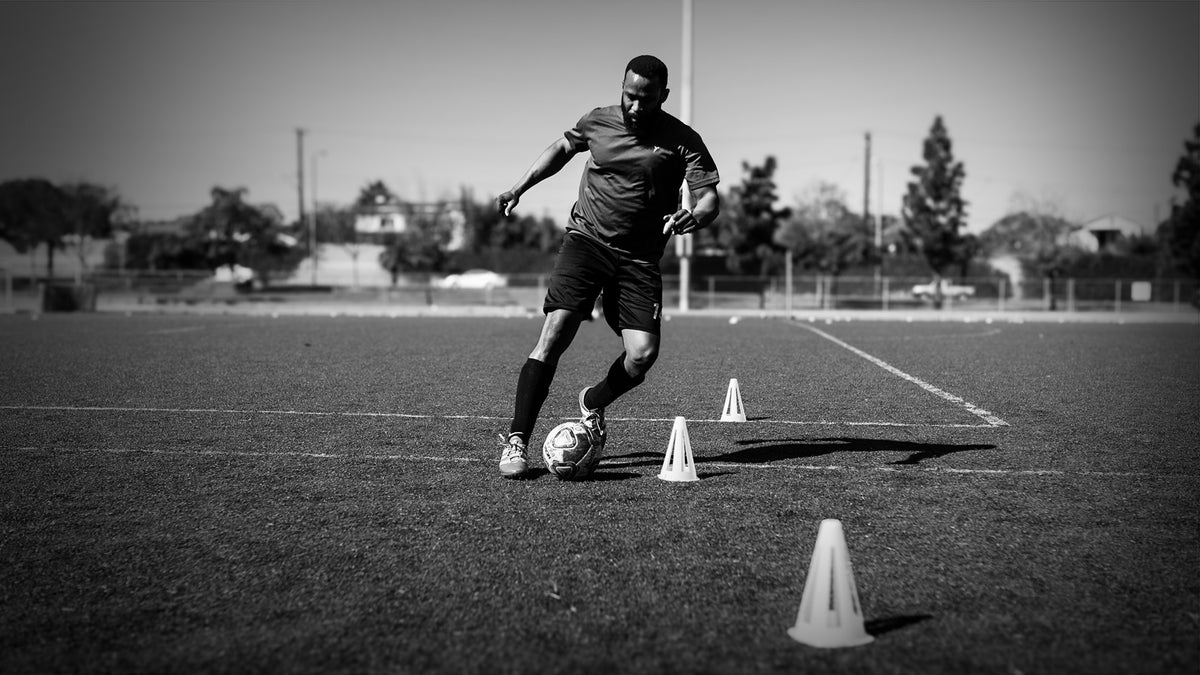 Traditional cone-based football training